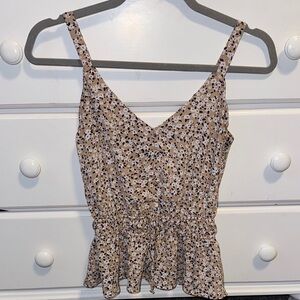 Women's Spaghetti Strap Peplum Top - Tan size: XS